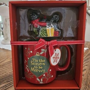 'Tis the Season to be MEOWY Cat Mug and ornament GIFT